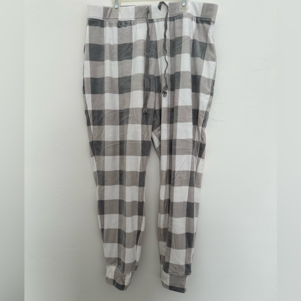 CYNTHIA ROWLEY Cozy winter plaid pajama jogger pants women’s size L